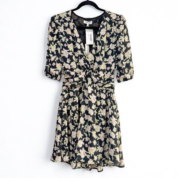 NWT Heartloom Brielle Mini Dress in Tapestry Floral Flowy Black Women's Size M - Picture 5 of 9